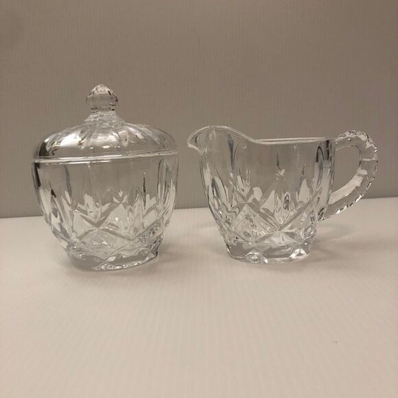 GORHAM CRYSTAL Lady Anne Creamer Sugar Set - Picture 1 of 9
